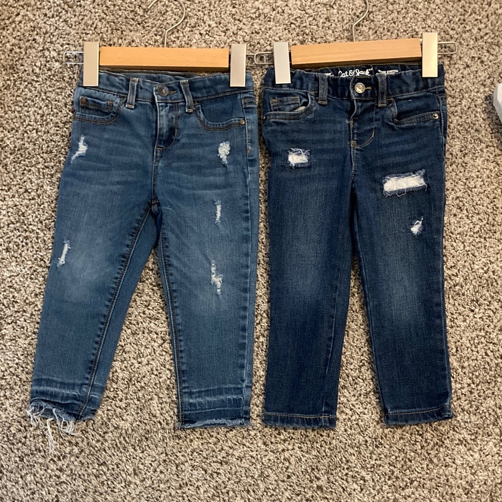 Distressed Blue Jeans Set